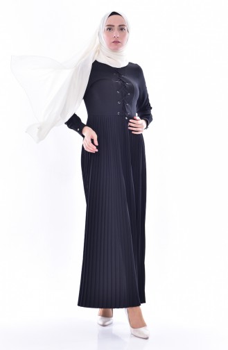 Robe Plissée 0879-03 Noir 0879-03