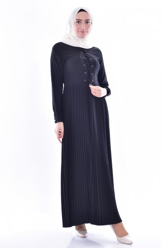 Robe Plissée 0879-03 Noir 0879-03