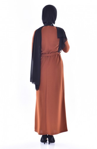Tan Hijab Dress 3847-02