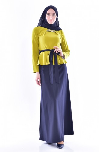 Blouse Skirt Double Suit 2200-04 Oil Green 2200-04