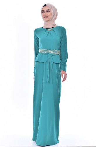 Green Hijab Dress 2236-02