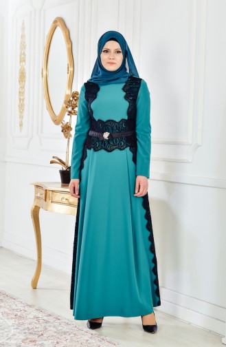 Green Hijab Dress 2314-03