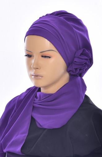 Turban Prêt Mousseline-PourpreHT0026-20 0026-20