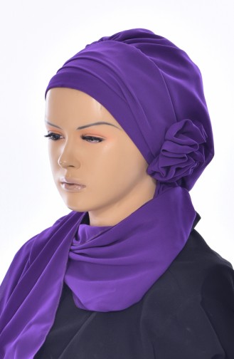 Turban Prêt Mousseline-PourpreHT0026-20 0026-20