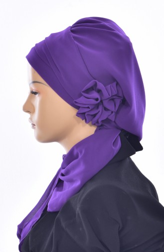 Fertige Kopftuch aus Chiffon-Lila HT0026-20 0026-20