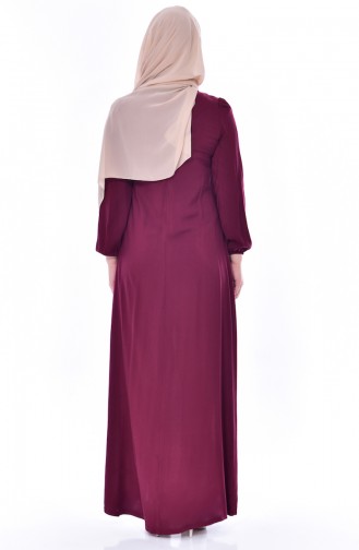 Claret Red Hijab Dress 1805-03