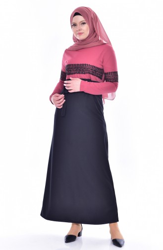Dusty Rose Hijab Dress 3857-04