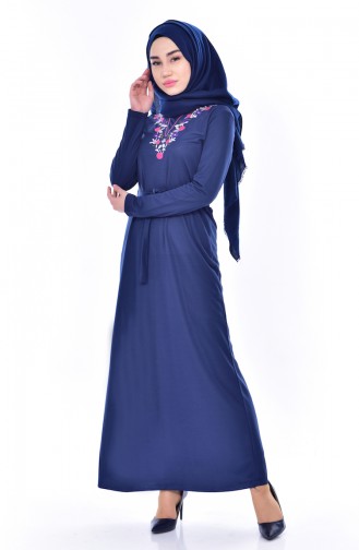 Indigo Hijab Dress 3852-04
