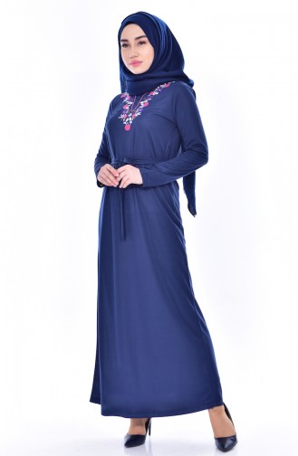Indigo Hijab Dress 3852-04