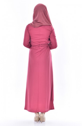 Dark Dusty Rose Hijab Dress 3852-01
