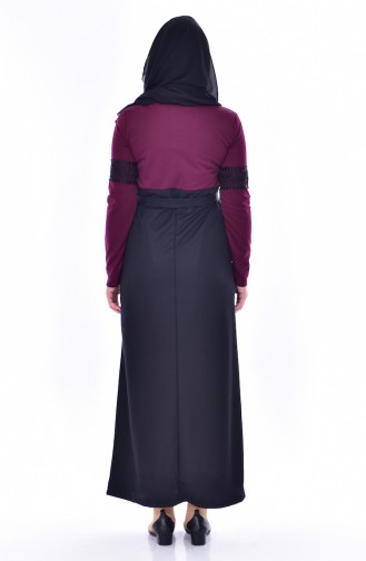 Plum Hijab Dress 3857-02
