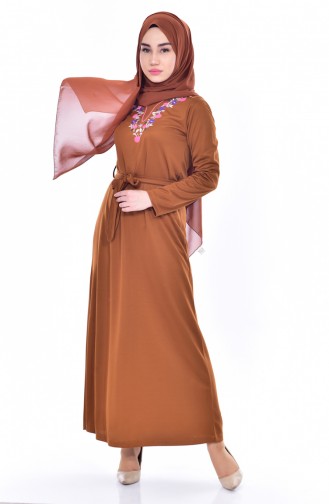 Tan Hijab Dress 3852-02