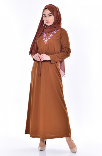 Tan Hijab Dress 3852-02