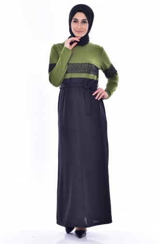 Green Hijab Dress 3857-08