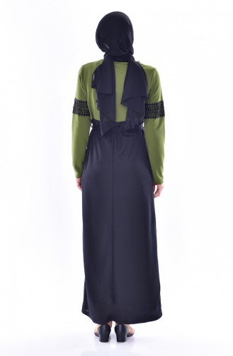 Green Hijab Dress 3857-08
