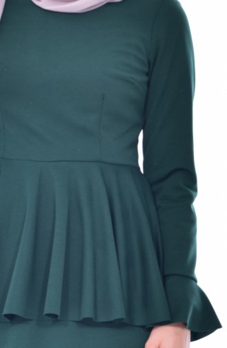 طقم تنورة وبلوز 2075-05 لون أخضر زمردي 2075-05