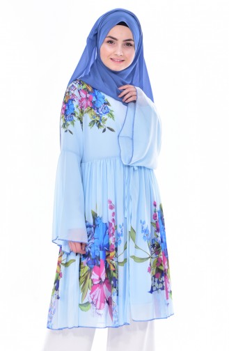 Cape und Tunika aus Chiffon 2er Set  0100-03 Baby Blau 0100-03