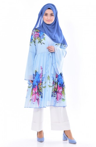 Cape und Tunika aus Chiffon 2er Set  0100-03 Baby Blau 0100-03