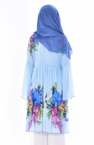 Şifon Kap Tunik İkili Takım 0100-03 Bebe Mavisi