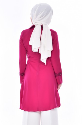 Bebe Neckline Pleated Tunic 0929-04 FUCHSIA 0929-04