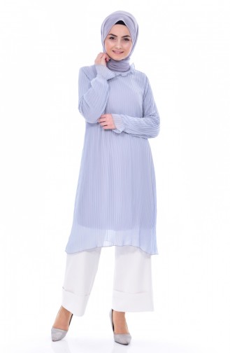 Pleated Tunic 1106-07 Gray 1106-07