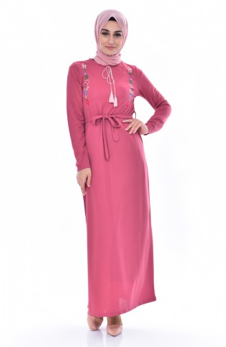 Dusty Rose Hijab Dress 3849-10