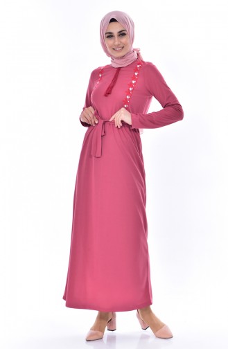 Dusty Rose Hijab Dress 3850-01