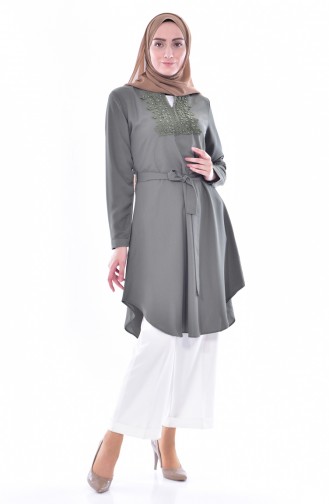 Laced Belted Tunic 0937-05 Khaki 0937-05