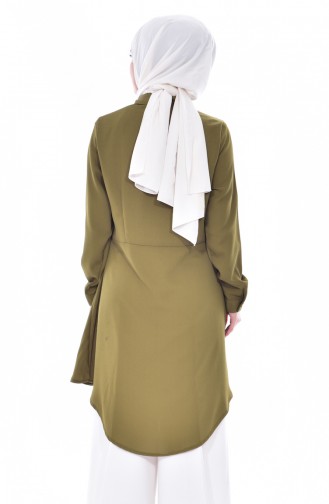 Pearls Asymmetrical Tunic 1083-04 Khaki 1083-04