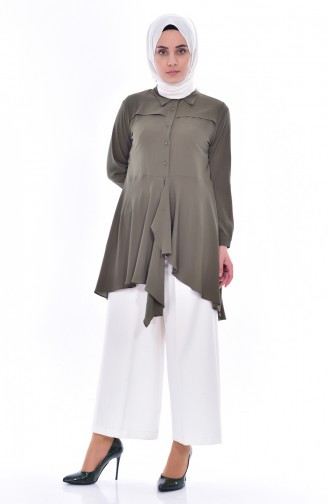 Allerli Asymmetric Tunic 1122-04 Khaki 1122-04