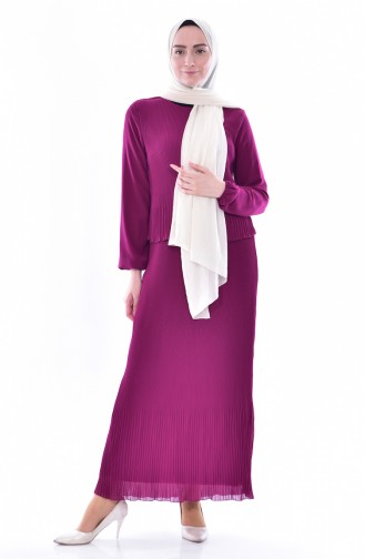 Dark Fuchsia Hijab Dress 1649-03