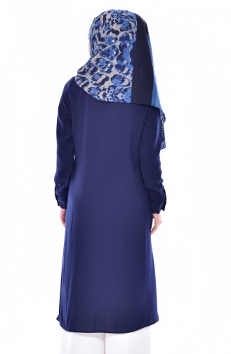 Pearls Asymmetrical Tunic 1083-01 Navy Blue 1083-01