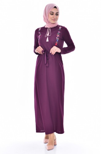 Plum Hijab Dress 3849-09
