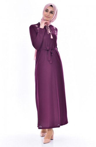 Plum Hijab Dress 3849-09