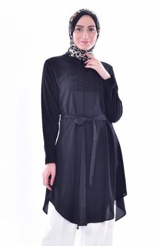 Laced Belted Tunic 0937-09 Black 0937-09