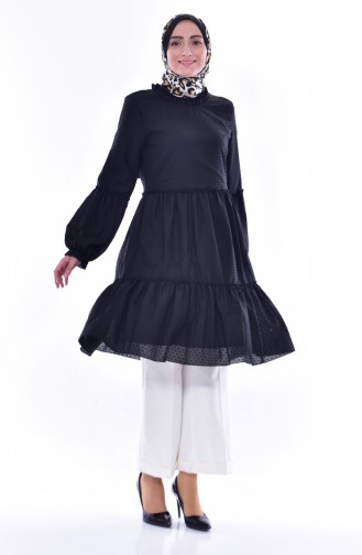 Ruffled Tunic 1121-02 Black 1121-02