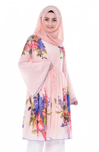 Cape und Tunika aus Chiffon 2er Set 0100-02 Lachs 0100-02