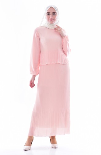 Salmon Hijab Dress 1649-04
