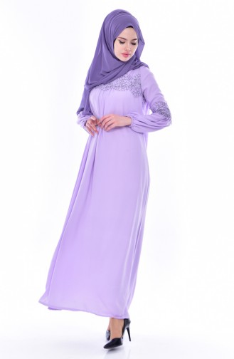 Light Lilac Hijab Dress 1891-06