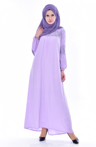 Light Lilac Hijab Dress 1891-06