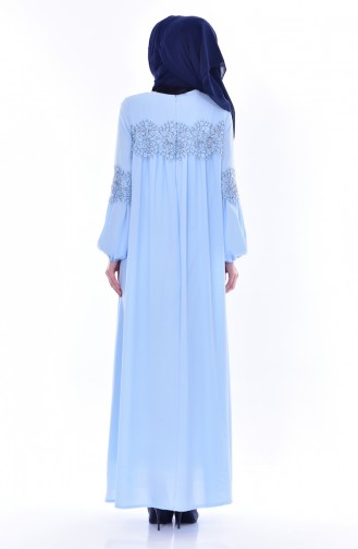 Baby Blue Hijab Dress 1891-07