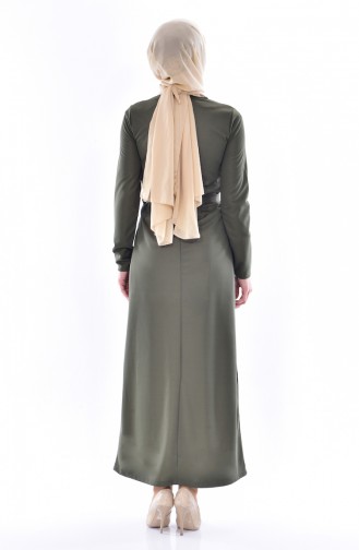 Khaki Hijab Dress 3850-03
