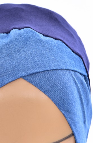 Bonnet Jean Hijab -01 Bleu Marine Bleu Jean 01