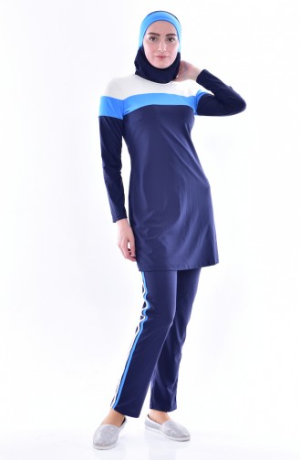 Navy Blue Modest Swimwear 1006-01