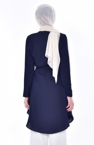 Laced Belted Tunic 0937-04 Navy 0937-04