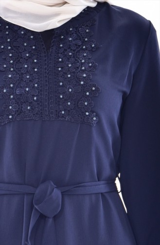 Laced Belted Tunic 0937-04 Navy 0937-04