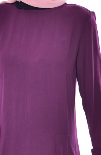 فستان فيسكوز بتصميم جيوب 9028-03 لون أرجواني 9028-03