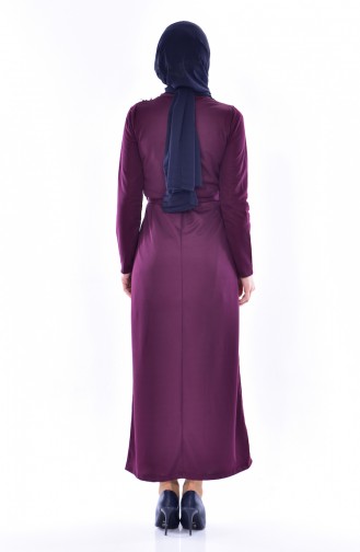 Plum Hijab Dress 3852-07