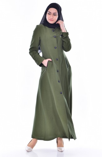 Hijab Mantel mit Kapuzen 0601-05 Grün 0601-05