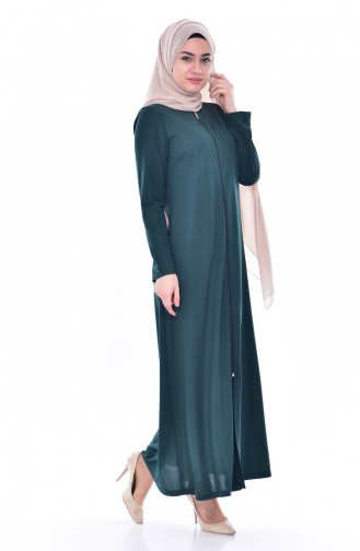 Abaya mit Reißverschluss 3045-03 Smaragdgrün 3045-03